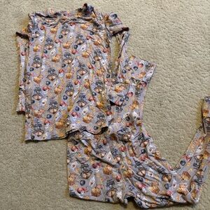 Bamboo Unisex Kids Pirate Themed Pajama Set 5/6T